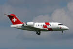 REGA Swiss Air Ambulance, HB-JWA, Bombardier Challenger 650, msn: 6092, 24.August 2025, ZRH Zürich, Switzerland.