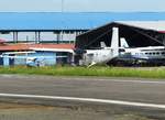 De Havilland DHC-6-300, PZ-TSH, 2 Cessna 208B Grand Caravan ,PZ-TSL und PZ-TSB, Cessna 206 Stationair, PZ-TLV, Blue Wings Airlines, Zorg en Hoop Airport Paramaribo (ORG), 2.6.2017