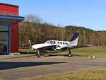 Cessna 421C Golden Eagle, N87PP, Flugplatz Leutkirch/Unterzeil (EDNL), 20.2.2023