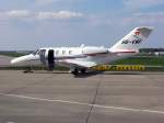 Ein Cessna 525 CitationJet in Hamburg Fuhlsbttel am 04.05.08