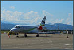 Dassault Falcon 2000S OY-GWX der Air Alsie auf dem Kutaisi Airport.