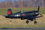 Flying Legends GmbH, D-FCOR, Chance Vought F4U-5NL Corsair, S/N: 124541. Siegerland (EDGS) am 08.03.2024
