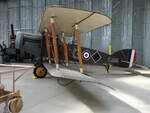 Royal Aircraft Factory B.E.2,  luftgekühlter V8-Motor R.A.F.-1a, 90 PS, Kennung E2581, Duxford Imperial War Museum (08.09.2023)