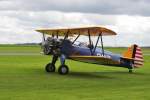 Boeing Stearman OE -AKJ. Merzbrück (EDKA) am 31.8.2014 bei einer Flugschau.