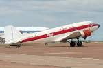XA-KTB, DC-3, Laredo KLRD/LRD, 03.09.07, This nice looking DC-3 is parked on the apron at Laredo IAP, a former USAF air base in the most south-western part of Texas (EOS350D + Sigma 50-500)