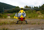   Nun Frontal: Airbus Helicopters H135 P3 der ADAC Luftrettung GmbH (Standort LRZ Siegen, Klinikum Jung-Stilling)  Christop 25 , D-HXBB, in Herdorf am 02.08.2020.