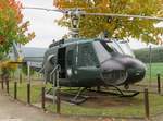 Leichter Transporthubschrauber Bell-UH 1D (D-HAQI), ehemals eingesetzt vom Bundesgrenzschutz (BGS). Aufgenommen im Grenzmuseum Bad Sooden-Allendorf, 13.Oktober 2016.