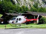 Air Glaciers, Ecureuil AS.350 B2, HB-ZNR, 18.6.22, Heliport Lauterbrunnen.