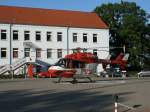 Der Greifswalder Eurocopter BK117 landete,am 03.September 2012,am Stralsunder Klinikum Am Sund.