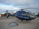 EC 120 B von helitransair wird auf dem Flugplatz Eisenach-Kindel am 03.11.2009 betankt