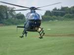 EC 135 der Bundespolizei bei der Landung auf dem Bohlhof (5.9.10).