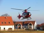 Notarzt-Hubschrauber D-HDRP, Typ Eurocopter EC-135-P2, Deutsche Rettungsflugwacht (DRF) - Eine Initiative der Bjrn Steiger Stiftung; Helicopter als Christoph 38; Dresden-Gompitz, 14.01.2008  