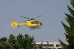 OE-XEP  EC-135 T2  als Christophorus 3 beim Landeanflug beim Krankenhaus Wr.Neustadt am 1.7.12