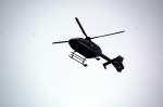 nahaufnahme des Bundespolizei-Hubschraubers. Er flog am 09.04.09 über den Bahnhof Gräfenhainichen, sicher auf Kontrollflug.