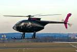Hughes 500 E (369 E), D-HXXX,  beim Hovern am Flugplatz Bonn-Hangelar - 12.01.2013