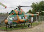 Mi-2 (386) leichter Mehrzweckhubschrauber der ehemaligen Nationalen Volksarmee (NVA) der DDR. Aufgenommen im Grenzmuseum Bad Sooden-Allendorf, 13.Oktober 2016.