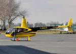 Robinson R 44 Raven II, D-HALO, vor der Air-Lloyd-Halle in Bonn-Hangelar - 04.03.2010