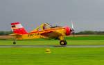  Dieter Gehling beim Start mit seiner PZL-106 Kruk D - FAOB ( Ex DDR - TAB), Agrarflugzeug des polnischen Herstellers PZL. Aufnahme in Merzbrück (EDKA) am 31.8.2014 bei einer Flugschau.