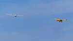 Aviat Aircraft, Husky A-1B, D-EKOD beim schleppen des Schempp-Hirth Ventus D-0253 in Moosburg auf der Kippe (EDPI) am 20.3.2022