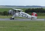 Bücker Bü 133 Jungmeister, D-EJJI auf dem Weg zum Start bei der Vintage Aerobatic World Championship in Gera (EDAJ) am 17.8.2019