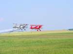 OE-APY und D-EELE, Bücker Bü-131 Jungmann sind gestartet in Gera (EDAJ) am 4.7.2015