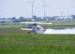 OE-ALF, Bücker Bü-131 Jungmann beim Start auf der Piste 06 in Gera (EDAJ) am 2.7.2015