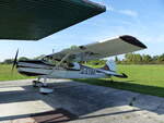 Cessna 170, D-EYBR (ex.N2566D) an der Tankstelle in Moosburg auf der Kippe (EDPI) am 1.10.2023
