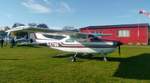 Cessna 210 L Turbo Centurion, D-EYWW auf dem Vorfeld in Leutkirch-Unterzeil (EDNL) am 31.10.2020