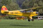 Private, HB-OIO, Piper, L4H Cub, 22.08.2009, Kestenholz, Switzerland     