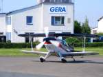 N912ST, Pitts S-2B, auf dem Weg zum Start in Gera (EDAJ) am 2.7.2015