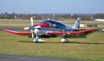 Robin DR 400-180 Regent, D-ECJB (dieses Kennzeichen hatte frher die Cessna 172, mit der Privatpilot Rust auf dem Roten Platz in Moskau landete), Bonn-Hangelar 02.03.2011 