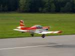 Zlin 142 D-EMSF beim Start auf dem Flugplatz Auerbach/Vogtland EDOA 27.9.2008
