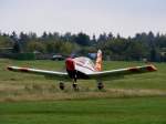 Zlin 142 D-EMSF vor der Ziellandung auf dem Flugplatz Auerbach/Vogtland EDOA 27.9.2008