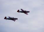 Zlin 226 D-EWIA und D-EWIB im Paar ber dem Flugplatz Gera (EDAJ)am 2.6.2011