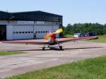 Zlin 226 D-EWIA vor der Technikhalle auf dem Flugplatz Gera (EDAJ)an Himmelfahrt 2011