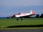 Zlin 226 D-EWIA bei der Landung auf dem Flugplatz Gera (EDAJ) am 2.6.2011
Der Flieger war in der DDR als DM-WIA und spter DDR-WIA registriert.