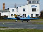 OE-CSA, Zlin 526F, Flugplatz Gera (EDAJ)am 26.3.2017.