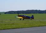 Zlin 526 F D-EXBA beim Start auf dem Flugplatz Gera (EDAJ) 1.10.2011