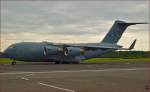 Boeing C-17, SAC PAPA 02, NATO HAW auf Maribor Flughafen MBX. /1.7.2014
