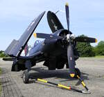 Vought F4U  Cosair , am Flugplatz Bremgarten, US-amerikanisches Jagdflugzeug, kam von Flugzeugträgern zum Einsatz, war von 1942-53 im Dienst, hauptsächlich im Pazifikraum, Kennung D.FCOR 123179, Juni 2021 
