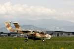 Eine North American Rockwell OV-10 Bronco,Kennung F-AZKM startet zur Vorfhrung whrend der AIRPOWER13 am Militrflughafen Zeltweg in sterreich,28.6.2013