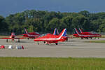 Red Arrows der Royal Air Force, BAe Hawk T1, 02.September 2007, GVA Genève, Switzerland. 
