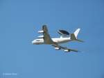 Das NATO-Aufklrungsflugzeug E-3A (eine umgebaute Boeing 707) mit einem Airborne Warning and Control System (Awacs) ist im Rahmen eines Pilotentrainings vom Flughafen Dresden-Klotzsche gestartet;