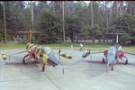 Starfighter F-104 im Static Display anlässlich des 30jährigen Jubiläums der Canadian Air Force Base Baden-Söllingen. Links: Canadian Air Force CF-104 '706' im Tiger-Look. Rechts: Canadian Air Force CF-104, Nr. 104880 der 441 Squadron in der sog. 'Checkerbird'-Bemalung. Aufnahme aus dem Juni 1983.