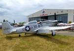 North American P-51 Mustang, TF-871, Jagdflugzeug aus den USA, gebaut 1942-48, Flugplatzfest Bremgarten, Juni 2017