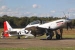 Private North American P-51D Mustang,  PH-VDF  Scat VII . Die Maschine gehörte ursprunglich dem amerikanischen 2. Weltkrieg-Fliegerass Major Robin Olds. Belgian Air Force Days, 07.09.2018, Kleine Brogel Airbase. 