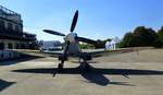 Spitfire VIII, MT 928, Frontansicht des englischen Jägers, Baujahr 1944, Flugplatz Bremgarten, Aug.2016