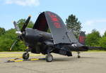 Vought F4U Corsair, 19WE, US-amerikanisches Kampfflugzeug des II.Weltkrieges mit Knickflügeln zum Einsatz auf Flugzeugträgern, Erstflug 1940, Flugplatzfest Bremgarten, Juni 2017