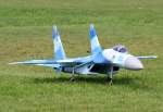 Jet-Flugmodell einer Suchoi SU-30 auf dem Flugplatz Wershofen - 07.09.2014