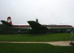 Weitere Ansicht der Dan-Air London De Havilland DHC-106 Comet 4C G-BDIW in der Luftfahrtausstellung bei Hermeskeil im strmenden Regen im Jahr 2007